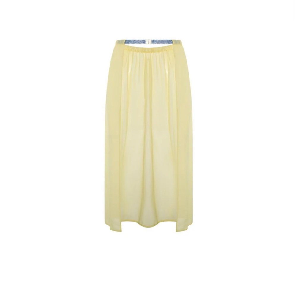 Sheer Yellow Maxi Swim Coverup Skirt